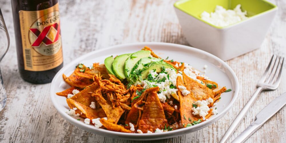 Mexikói villásreggeli chilaquiles rojos